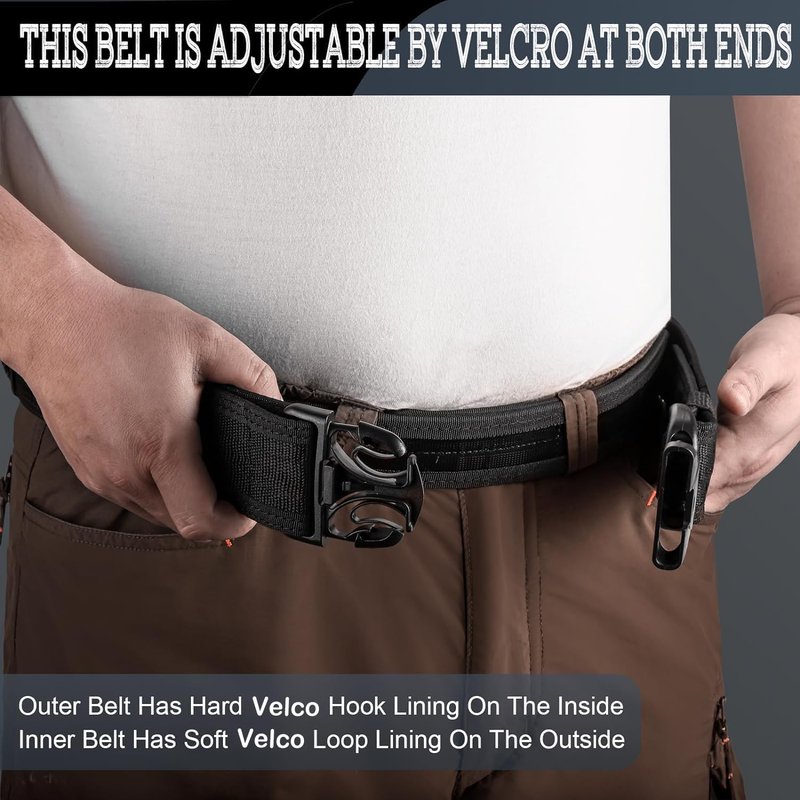 MOZETO Duty Belt - 2" Nylon Police Security Belt with 2 Key Holders & 4 Keepers | Ideal for Law Enforcement