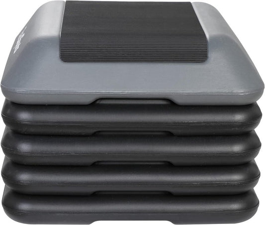 16 Inch Aerobic Step Platform - Adjustable Mini Exercise Stepper for Home Gym | Cardio Strength Training with 4 Risers