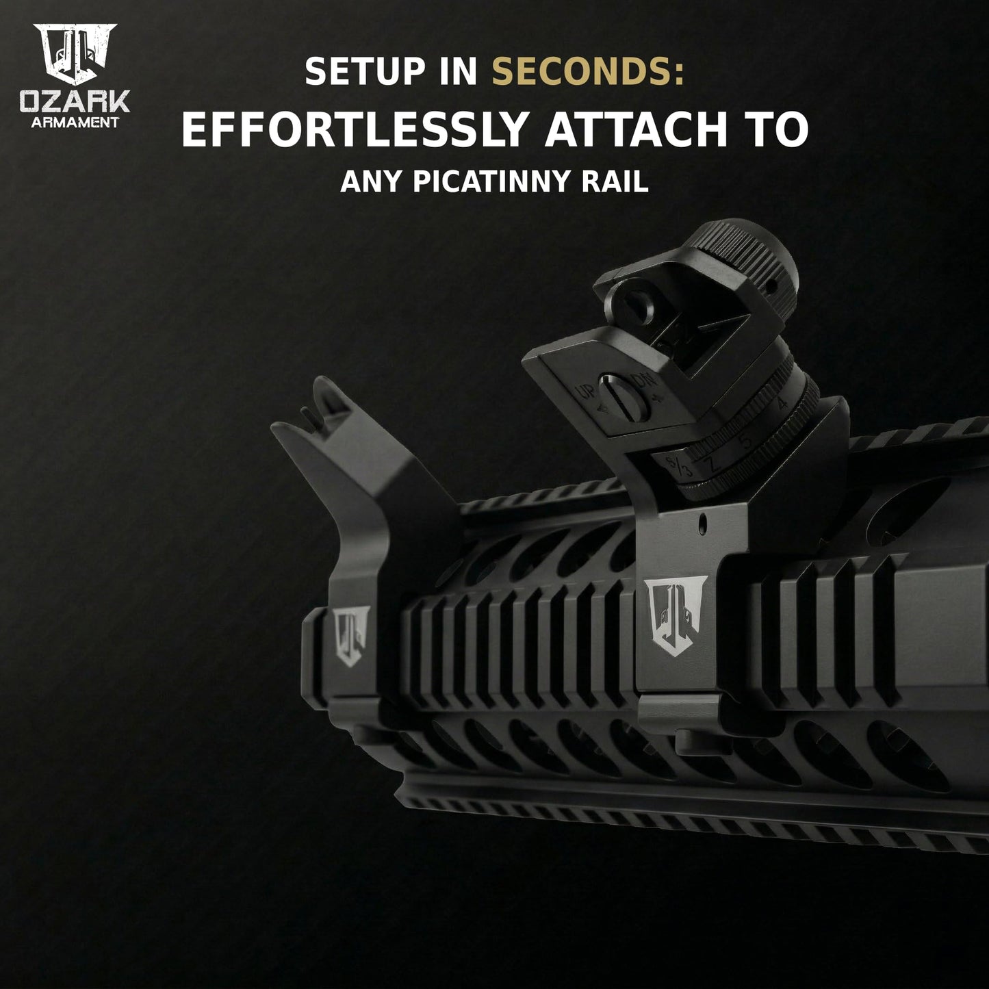 OZARK ARMAMENT 45 Degree Offset Iron Sights - Canted Iron Sights - 45 Degree Sights Works for Right & Left Hand Offset Iron Sights 45 Degree Backup Sights - 45 Degree Offset Sights - Fixed Iron Sights