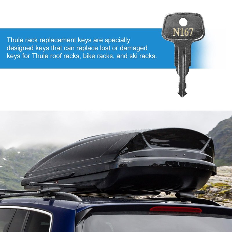 N167 Errebi Key Replacement, Car Rack Replacement Key for Thule Ski,Cargo Box,Roof,Carrier Racks and Crossbars - Codes N167 [2 pcs]