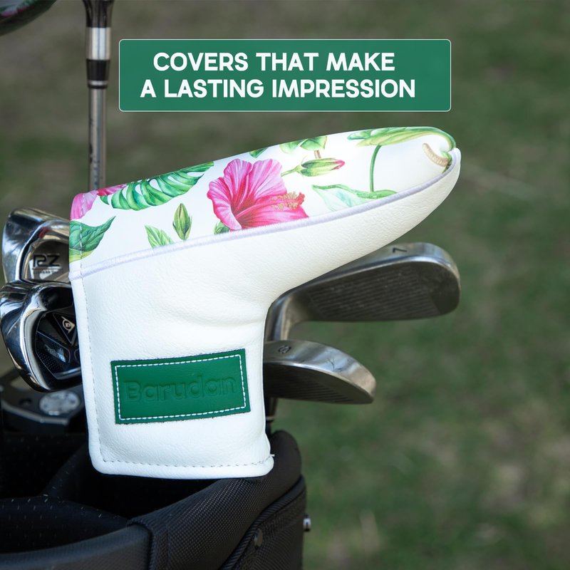 Tropical Style Golf Blade Putter Head Covers Magnetic Putter Headcover Protective Putter Covers for Taylormade Odyssey Scotty Cameron Ping Cobra Premium Golf Club Cover Accessories for Men Women
