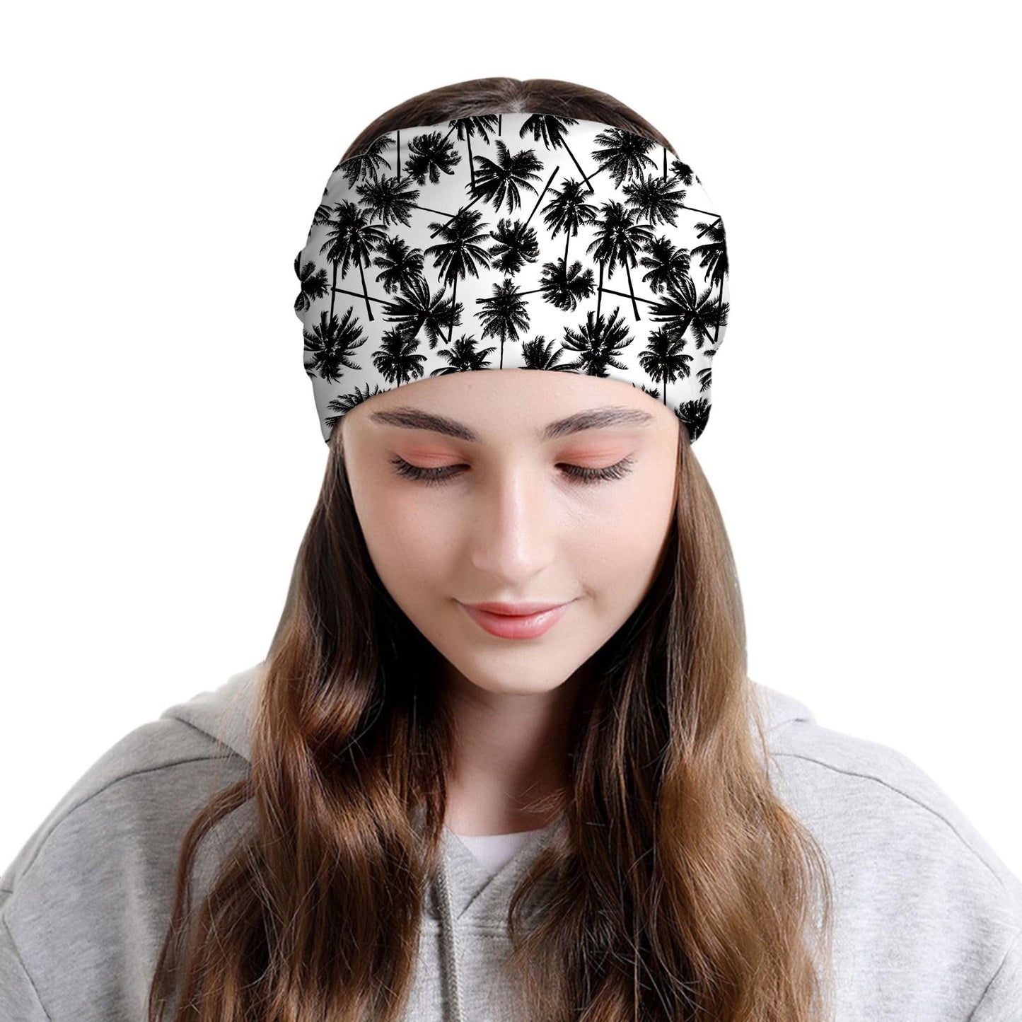 JoUbi Black Coconut Trees Women's Slouchy Beanie Hat Cute Turban Hats Cancer Headwear Caps Baggy Skull Sleep Scarf