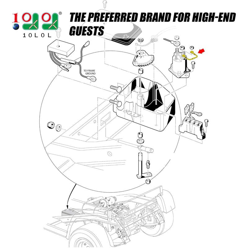 10L0L Golf Cart Solenoid Resistor for Golf Cart EZGO Columbia Club Car (1990 Up) Solenoid Resistor Assembly Replaces 21764G1 70592-87 1014947