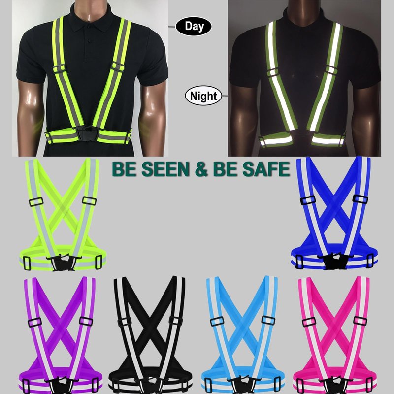 UMIKOOL DIRECT 10PCS Reflective Vest Running Gear, High Visibility Adjustable Safety Vest for Outdoor Motorcycle, Dog Walking