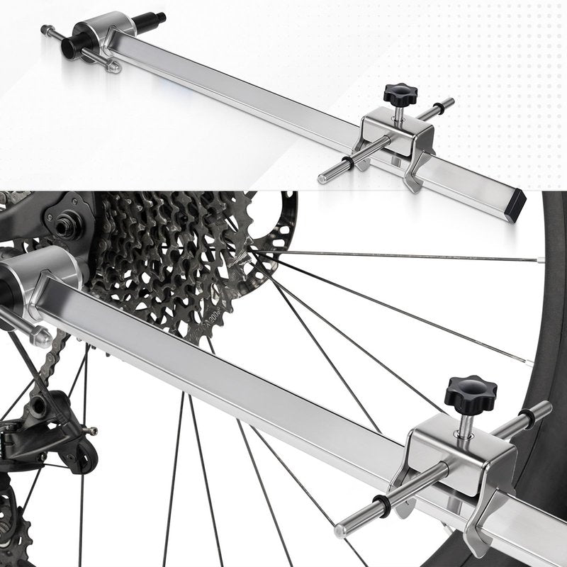 Qulkws Bike Derailleur Hanger Alignment Gauge Tool for 20” to 29” Stainless Steel Bicycle Wheel Repair Maintenance Tool for Mountain Biking Road Cycling Wheels