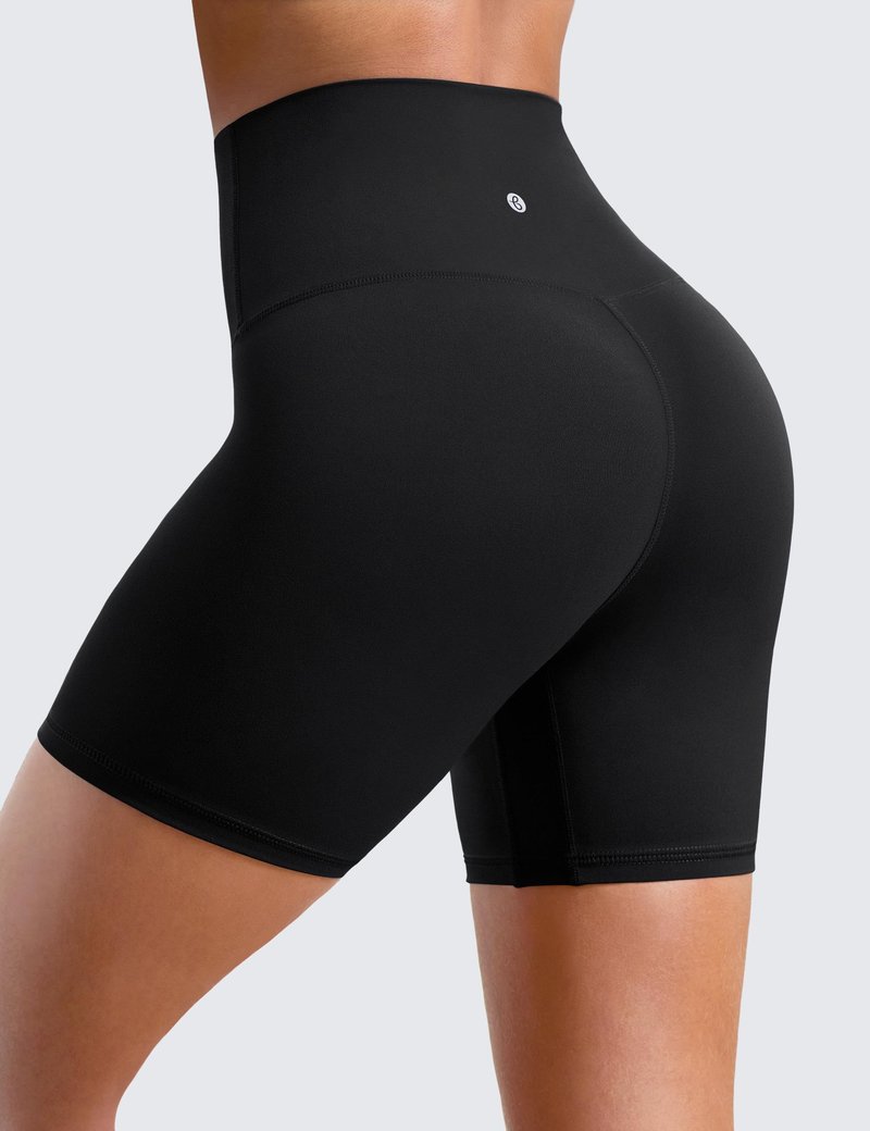 BAYDI Clouduxi Biker Shorts for Women 6" - High Waisted Soft Stretch Workout Yoga Gym Running Athletic Shorts Black
