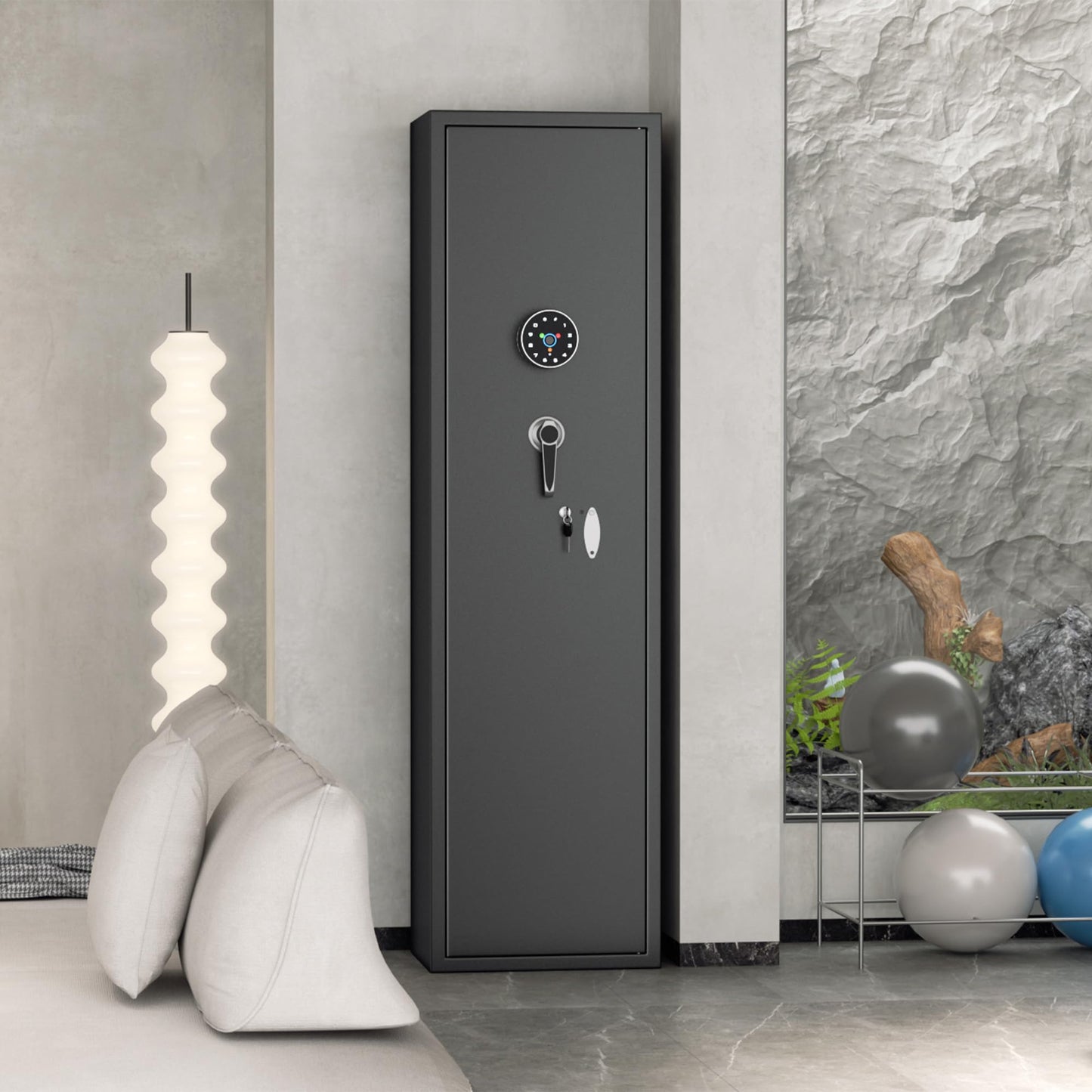 INTERGREAT 5-6 Gun Safes,Gun Safe for Rifles and Pistols,Shotgun Rifle Safe,Gun Safes for Rifle and Shotguns,Long Gun Cabinets with Fingerprint/Digital Keypad/Removable Shelf for Rifles Safes