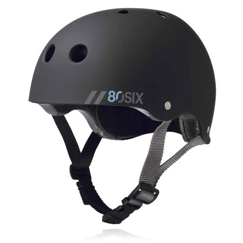 Razor AW Kick Scooter Blue FFP Steel/Blue Bundle with 80Six Dual Certified Kids Bike Scooter & Skateboard Helmet Black Matte Small/Medium Ages 8+