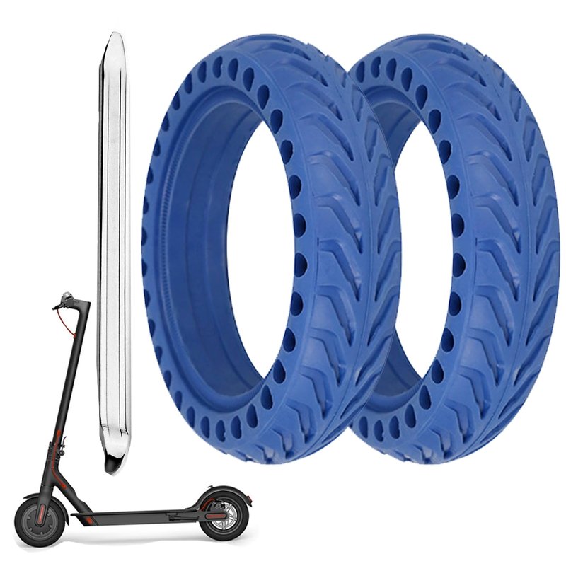 8.5x2 Inch Electric Scooter Solid Wheels, 50/75-6.1 Rubber Replacement Tyre for Gotrax GXL V2/XR/APEX & Xiaomi M365/M365 Pro/1S/Pro 2 & All 8.5" Scooters, Never Puncture Blue(2PCS)