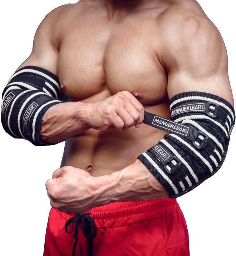 Elbow Sleeves for Weightlifting - Adjustable Support Wraps | XL (12.5"-14.5")