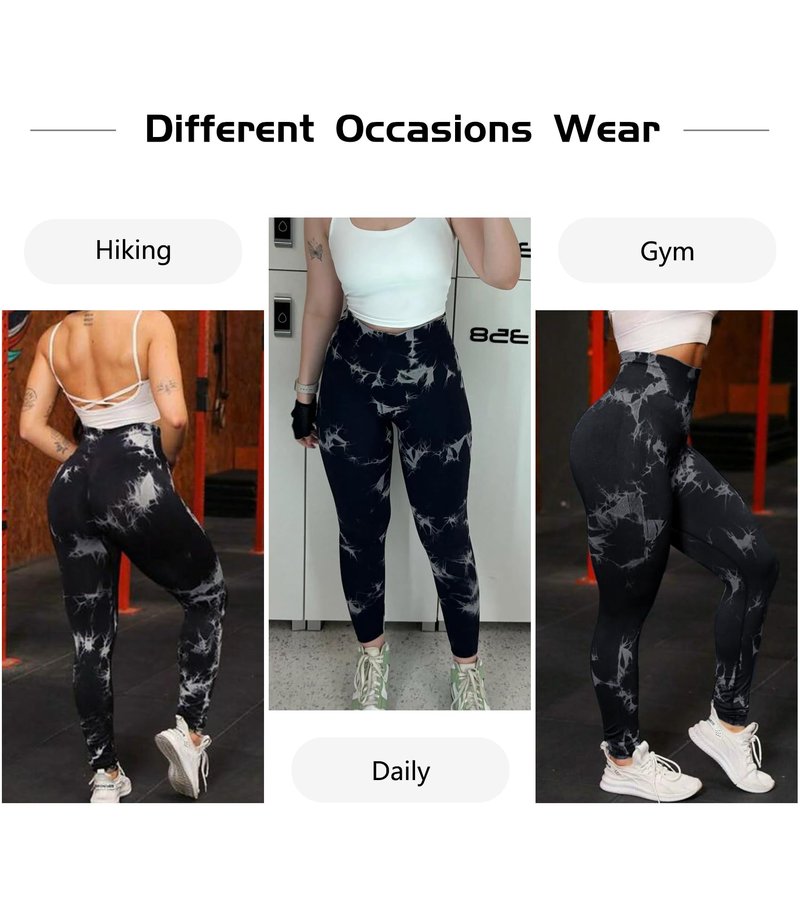 JGS1996 Tie Dye Scrunch Butt Lifting Leggings for Women Booty Sculpting Workout Tight High Waist Tummy Control Yoga Gym Pants