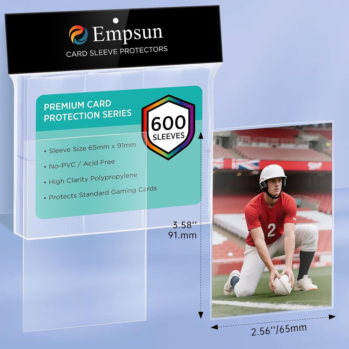 Empsun Clear Penny Soft Trading Card Sleeves - 600 Count Protectors for Sports & TCG Cards