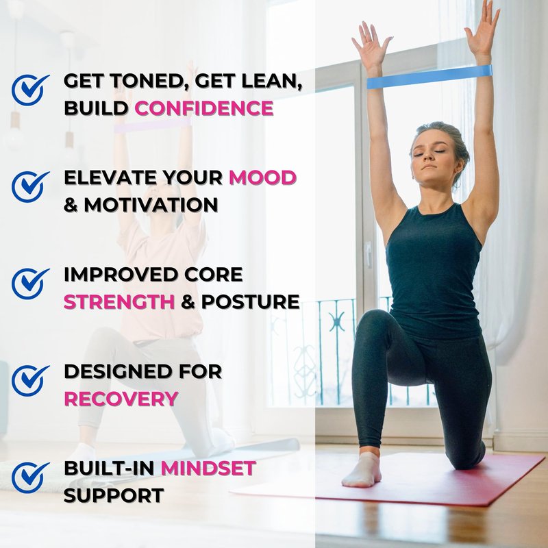 FayeFit Resistance Bands for Working Out – Exercise Bands Resistance Loops, Workout Bands, Physical Therapy Bands. Set of 5 Stretch Bands for Exercise at Home + Carry Bag. Legs, Booty, Arms.