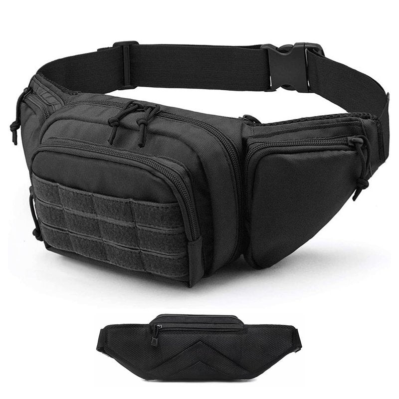 DZHPSRSZ Tactical Fanny Pack for Men,800D Oxford Fabric Fanny Pack for Men,Fanny Packs Man for Hiking Climbing,Fishing,Cycling,Hunting,Adjustable Conceal Carry Tactical Fanny Packs(Black)
