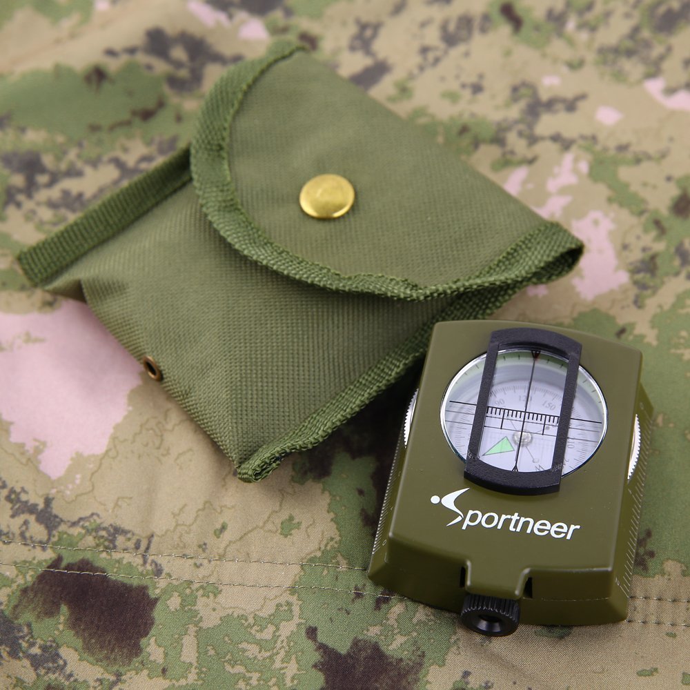 Sportneer Lensatic Military Compass, Compass for Easter Gifts, Baptism Gifts for Boys, Catholic Gifts for Men, Camping Survival Compass with Carry Bag for Hiking Hunting Outdoor