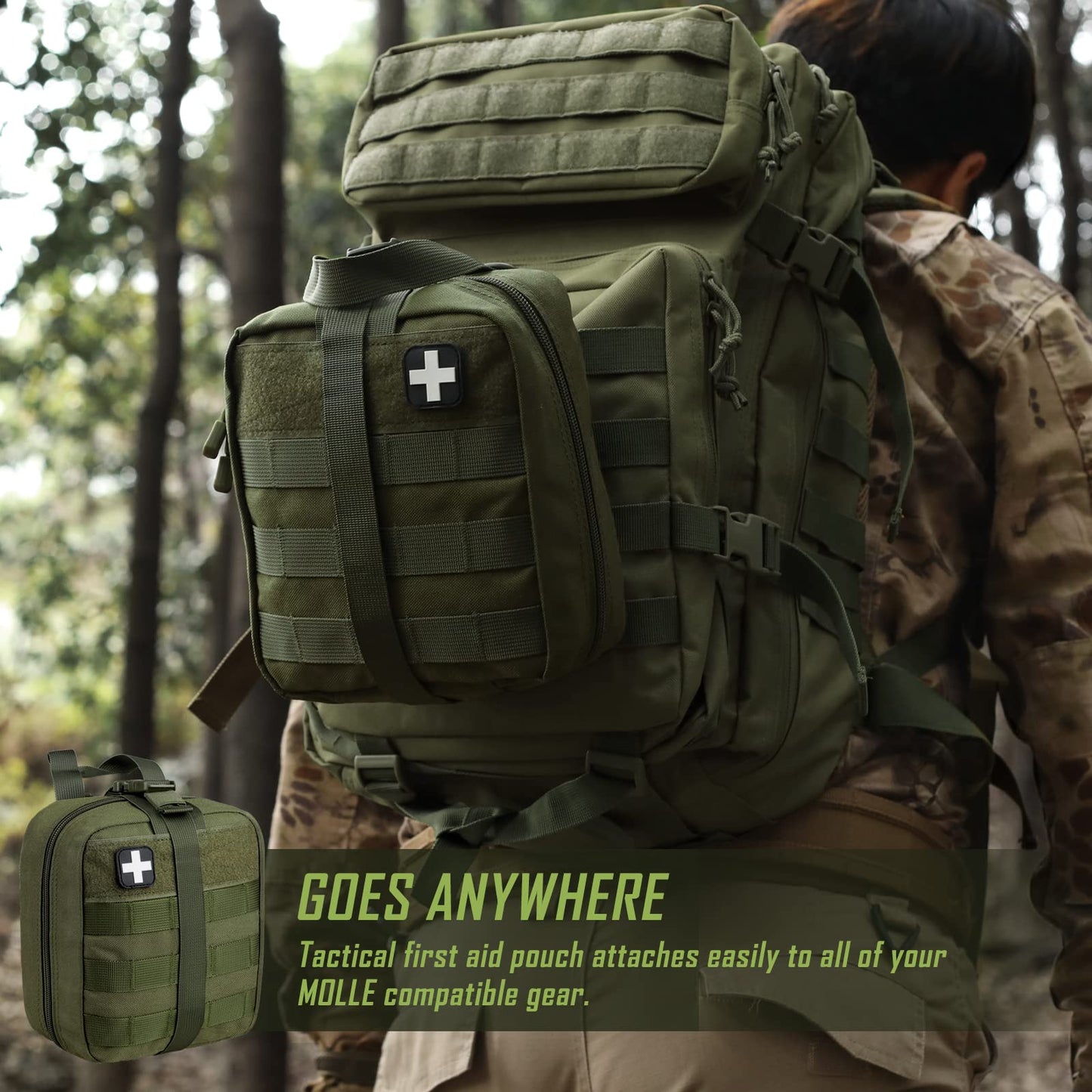 LIVANS 1000D First Aid Bag Empty Medical Ifak Pouch Molle EMT Pouches Rip-Away Tactical Military Trauma Emergency Medic Bag