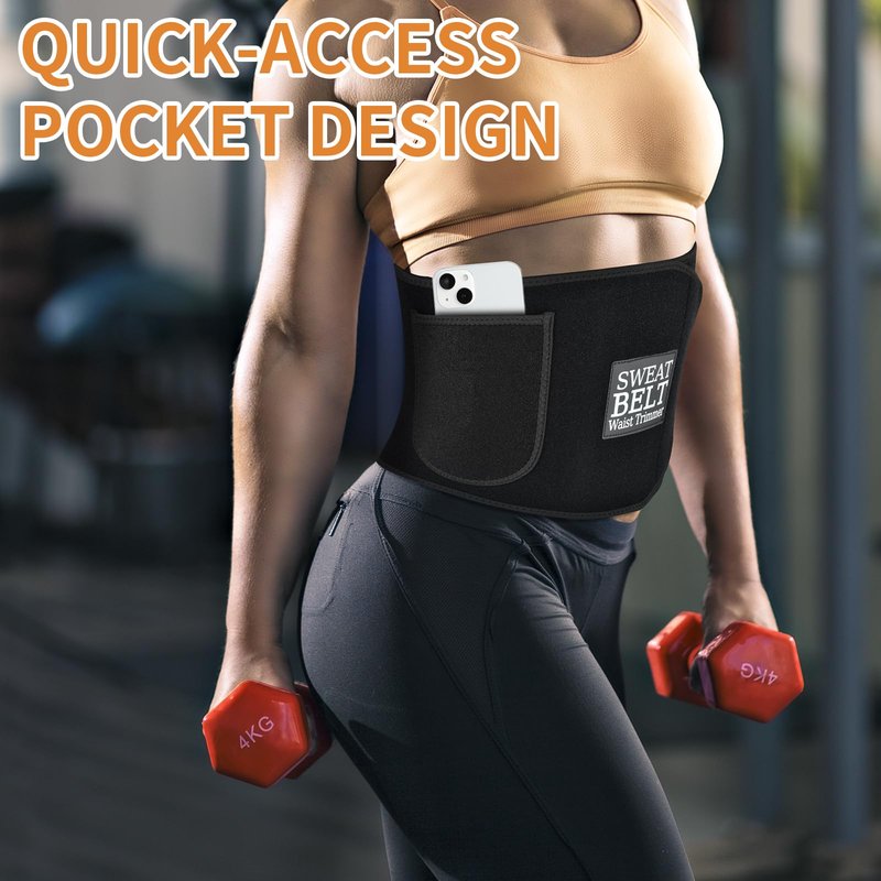 LKV Waist Trainer for Women Lower Belly Fat, Waist Trimmer Sweat Belt for Workout, Stomach Wrap Waist Sweat Band Body Shaper for Women Silver-black