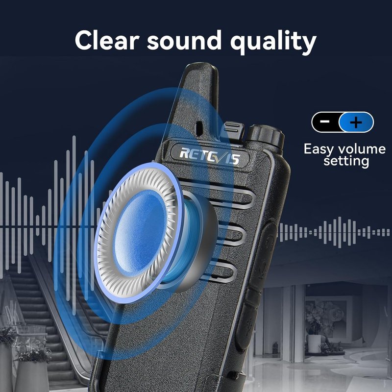 Retevis RT22 Walkie Talkies - Mini Rechargeable Two-Way Radio | Long Range, Portable for Business & School (20 Pack, Black)