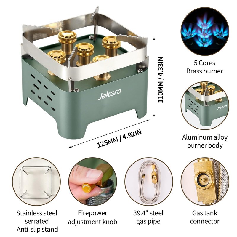 30,000 BTU Camping Stove, Portable Camp Stove Gas Stove,Windproof Small Propane Butane Stove, Stainless Steel, with Carrying Case & ignitor,for Emergency, Outdoor, Hiking,Picnic