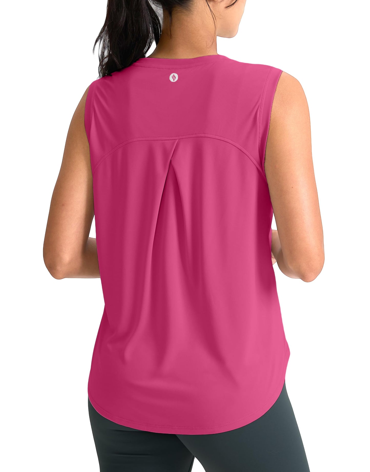 SANTINY Women's Workout Tops Athletic Gym Yoga Tank Tops (Rose_XS)