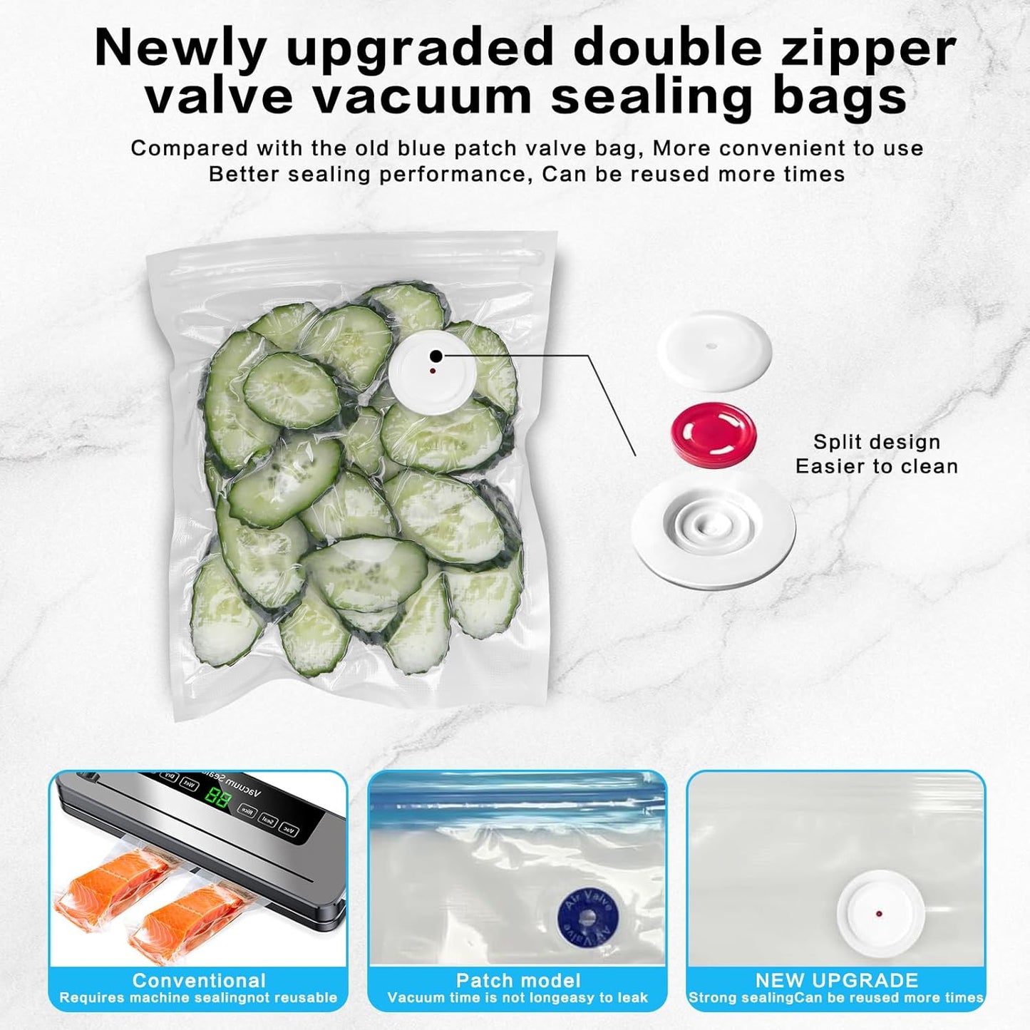 Handheld Vacuum Sealer for Food - Powerful Portable Meal Saver | Includes 20 Reusable Bags