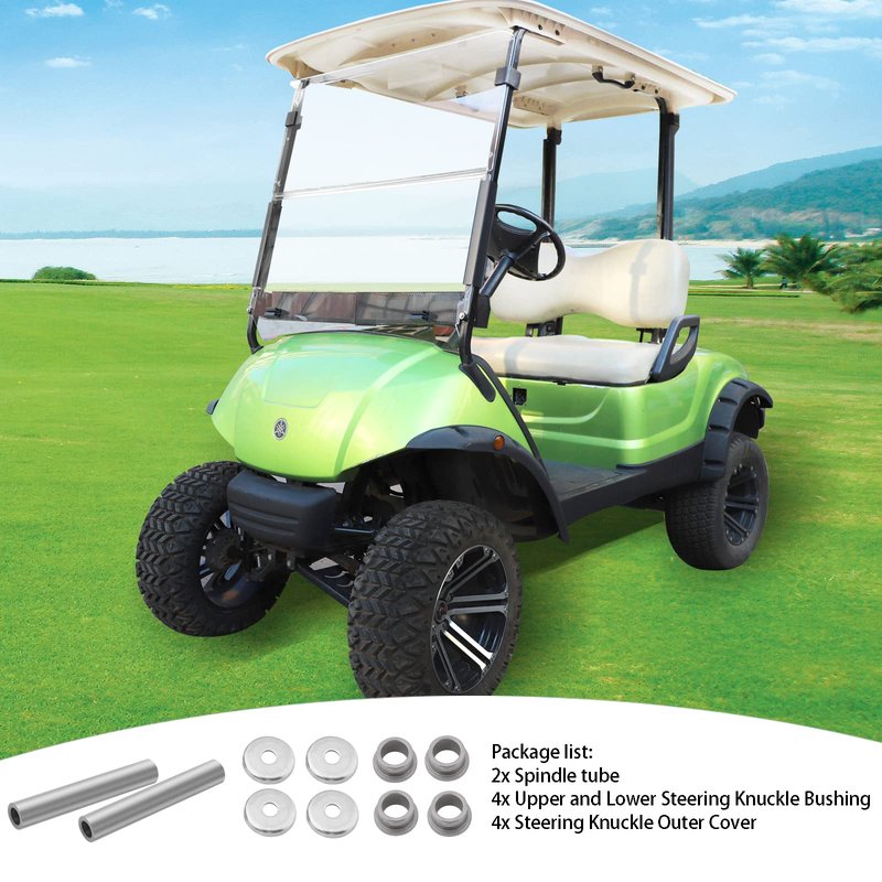 Roykaw G22/G29 King pin and Bushings Kit Includes Steering Knuckle Outer Cover, Spindle Tube Spacer for Gas & Electric Golf Cart, Replaces OEM # 2NL-23448-00-00, 90381-17067-00, 2NL-23517-00-00