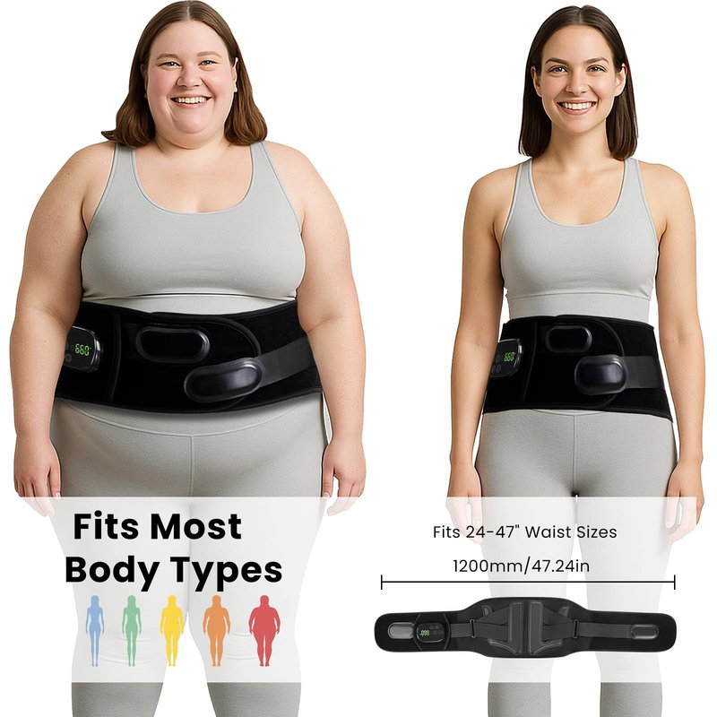 HOMVIMI Cordless Red Light Therapy Belt for Back Waist, Infrared Light Pad for Body Pain Relief, LED 660nm & 850nm Vibrating Massager with 3 Vibration, Back Brace Valentine Gifts for Men Women Mom Dad