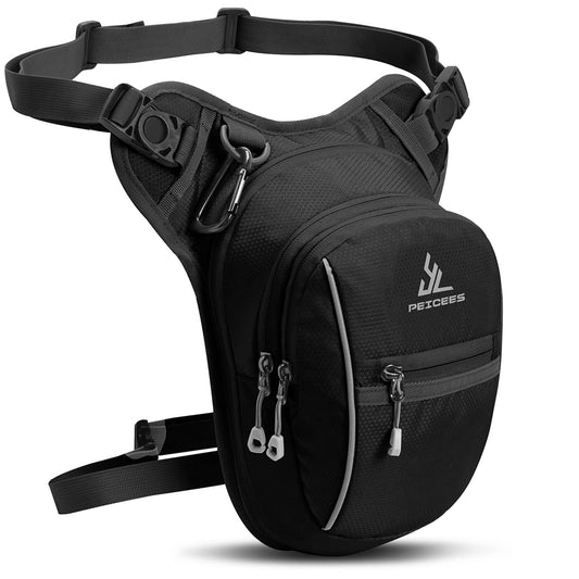 Peicees Leg Bag for Men Fanny Packs Women Men Outdoor Thigh Bags Motorcycle Ride Crossbody Backpack