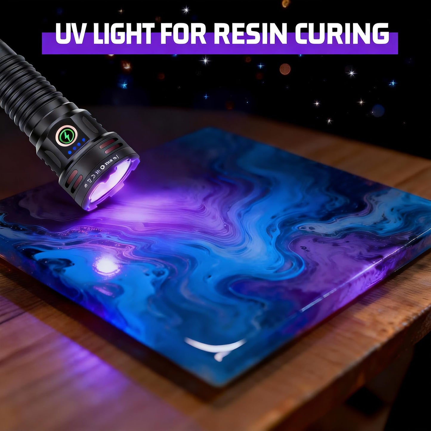 2-in-1 Powerful Blacklight LED Flashlight - UV&High Lumens Tactical Rechargeable Flash Light, 7 Modes, 18H Long Lasting, Super Bright Waterproof Detector for Pet Urine Curing Resin Camping Emergencies