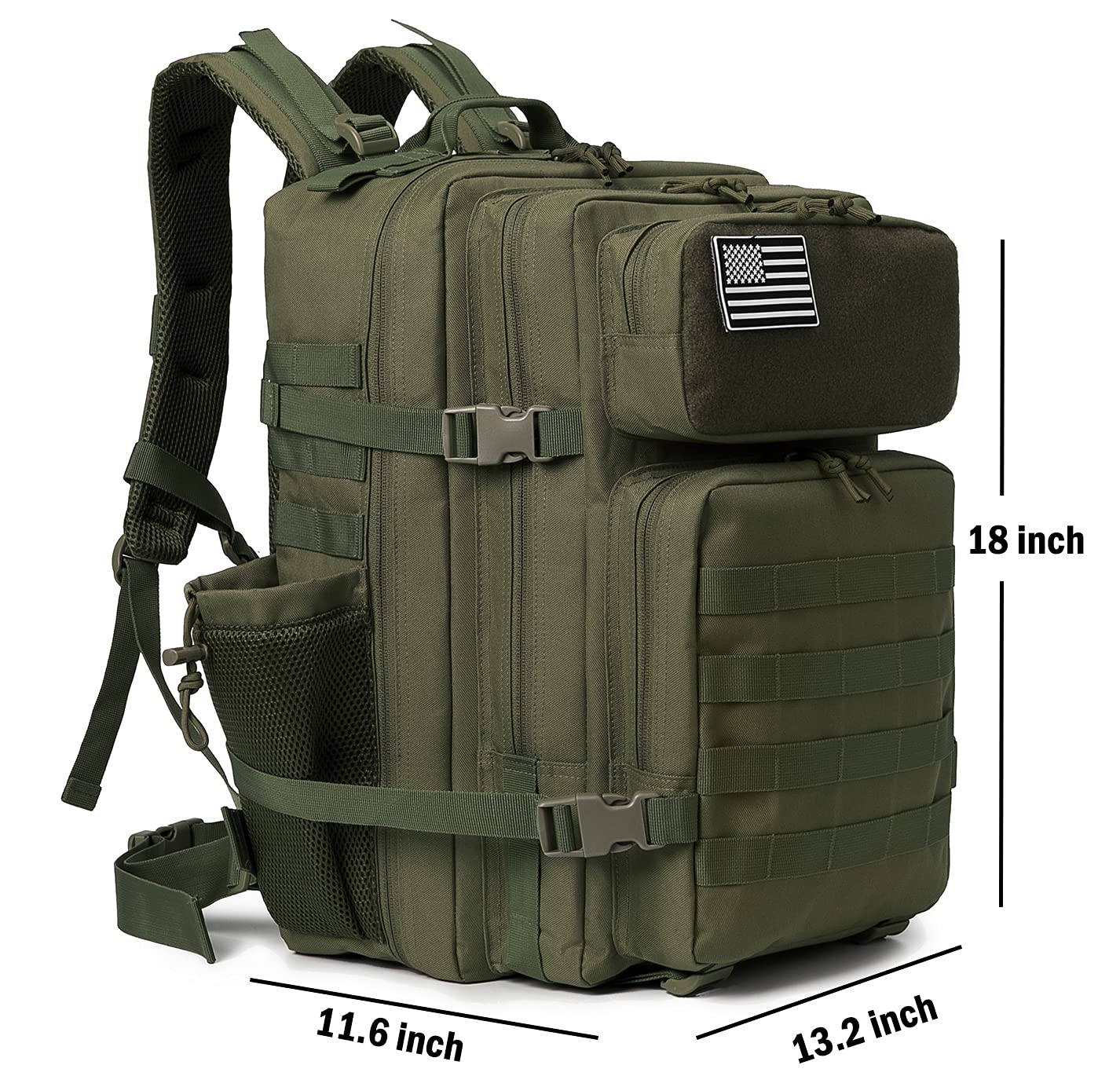 QT&QY Military Tactical Backpacks For Men Molle Daypack 45L Large 3 Day Bug Out Bag Hiking Rucksack With Bottle Holder