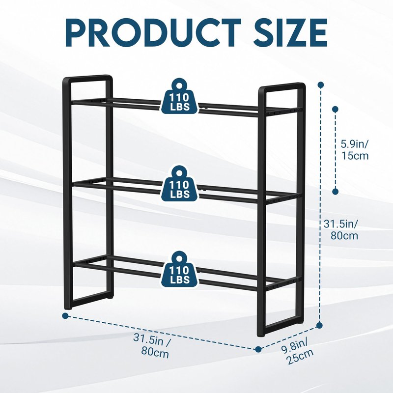 LOFTEY 3 Tier Dumbbell Rack, Weight Rack for Home Gym Dumbbells, 330 Lbs Capacity Weight Holder, Dumbbell Rack Stand Only