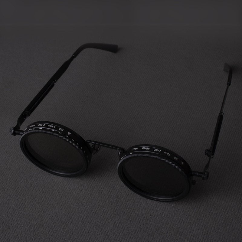 Adjustable Polarized Sunglasses with 1-9 Tint Levels - UV400 Protection & ND Filter Lenses - Unisex Round Frame Beach Eyewear