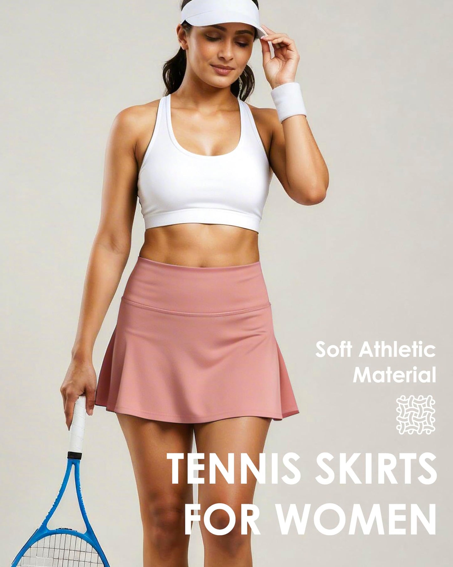 Shdykj Women Tennis Workout Skirts High Waisted Athletic Skirt with Inner Shorts Pockets,Soft Lightweight Golf Running Skirt Black
