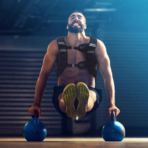 VIVITORY Weighted Vest Workout Equipment, 11lbs/18lbs Body Weight Vest for Men, Women, Strength Training, Running, Fitness, Muscle Building, Weight Loss, Weight lifting (11 lbs, Black)