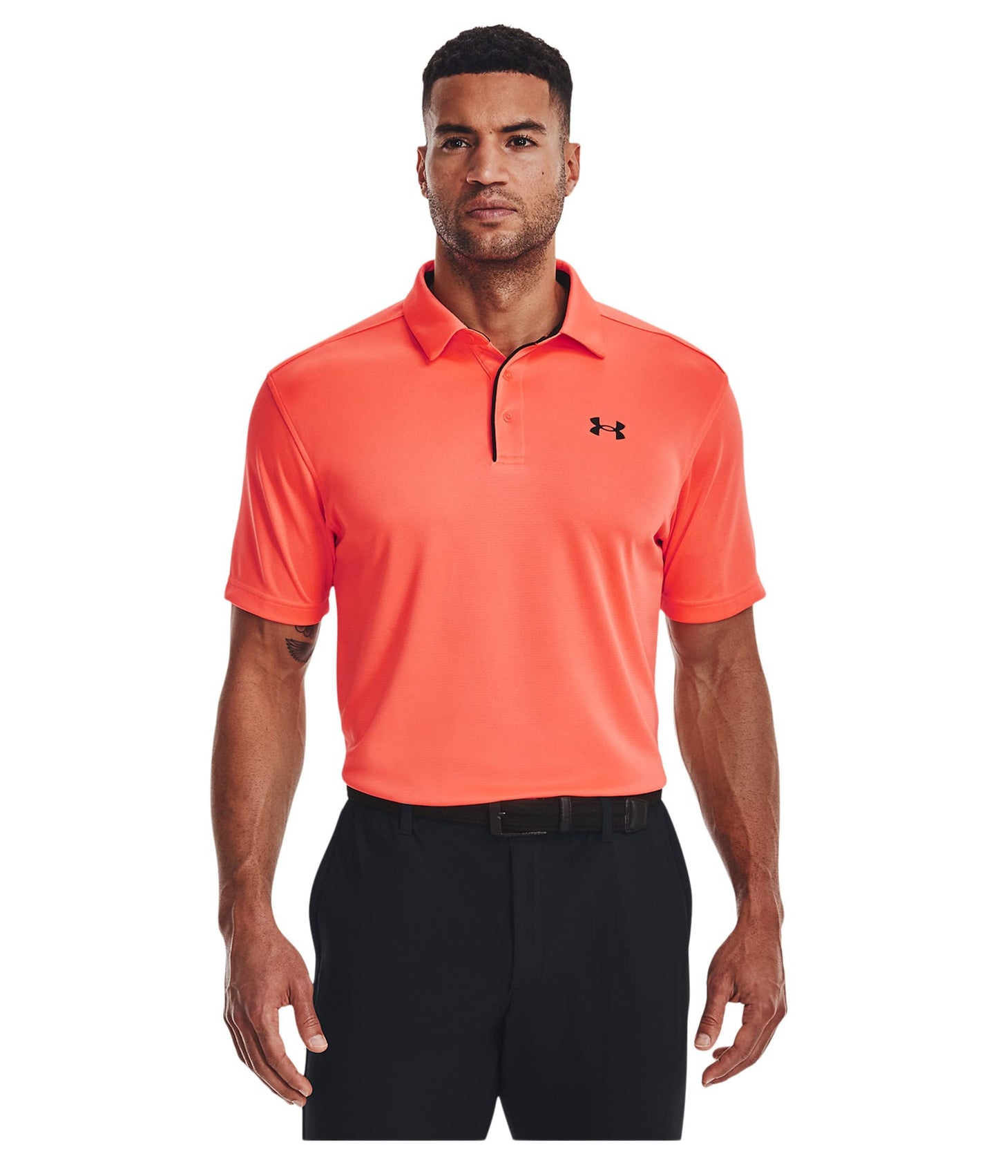 Under Armour Men's Tech Golf PoloDISC, (877) After Burn / / Black, Small