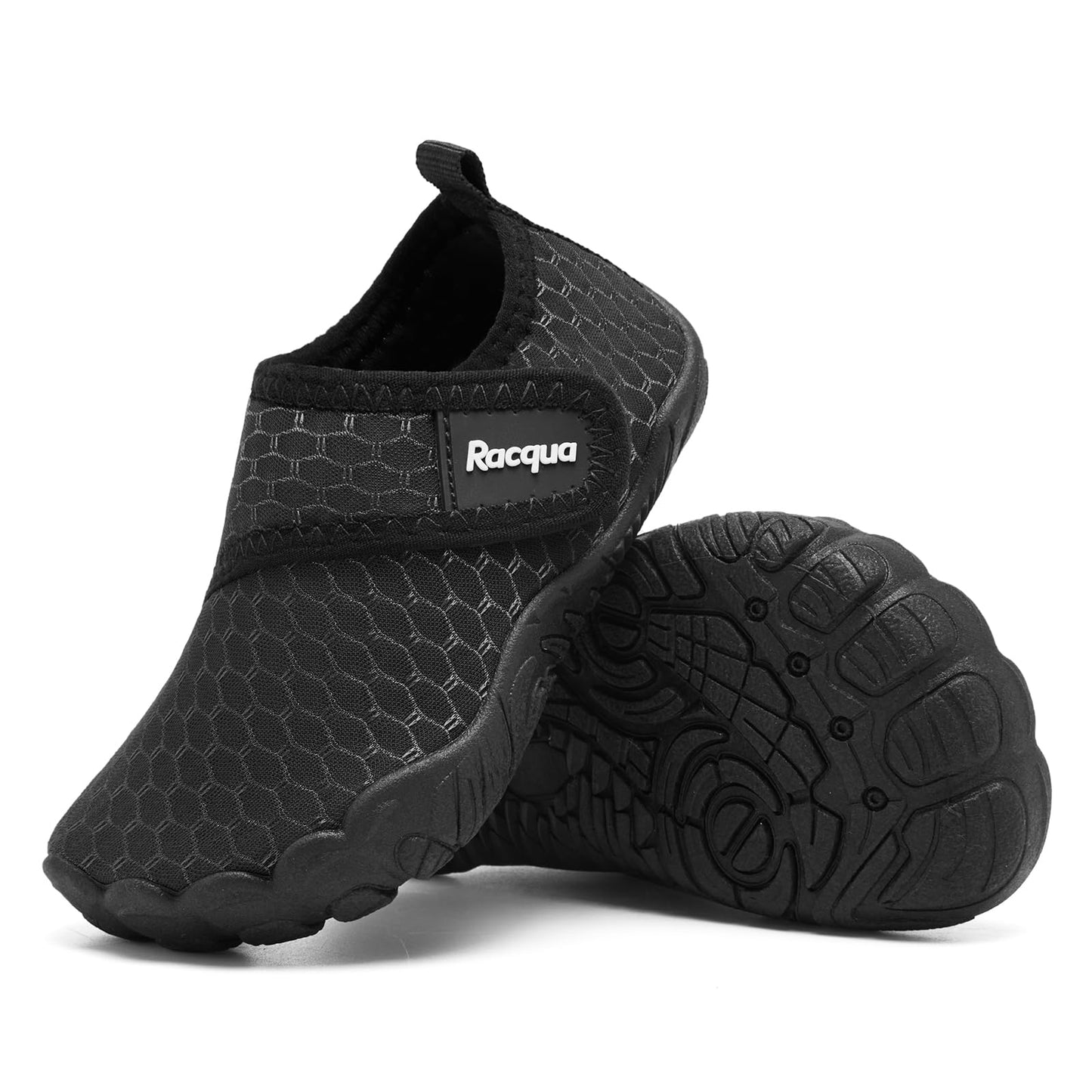 Racqua Toddler Baby Water Shoes Girls Boys Beach Quick Dry Outdoor Sports Water Shoes Non-Slip Breathable Swim Pool Lightweight Aqua Shoes Black Toddler 9