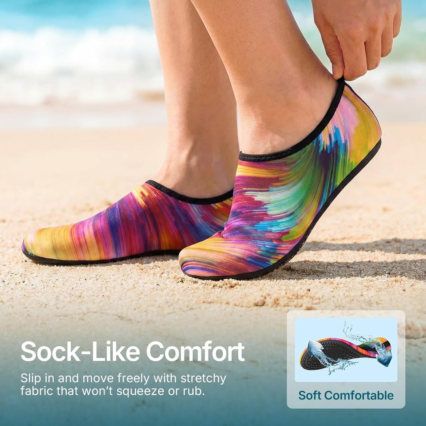 Quick-Dry Water Shoes for Women & Men | Aqua Socks for Beach, Pool & Hiking - Adult & Youth Sizes