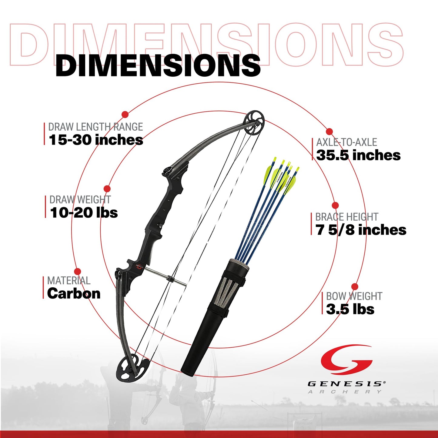 Genesis Original Bow Archery Kit, Left Handed, Carbon