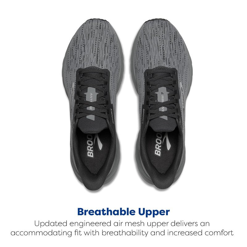 Brooks Men’s Anthem 7 Neutral Running Shoe - Grey/Blackened Pearl/Oyster - 11 Medium