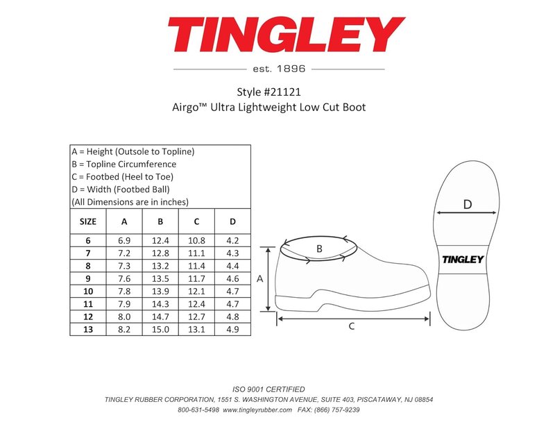 Tingley Airgo Ultra Lightweight EVA Low Cut Boots - Cleated Outsole | Men's 10 / Women's 12, Black