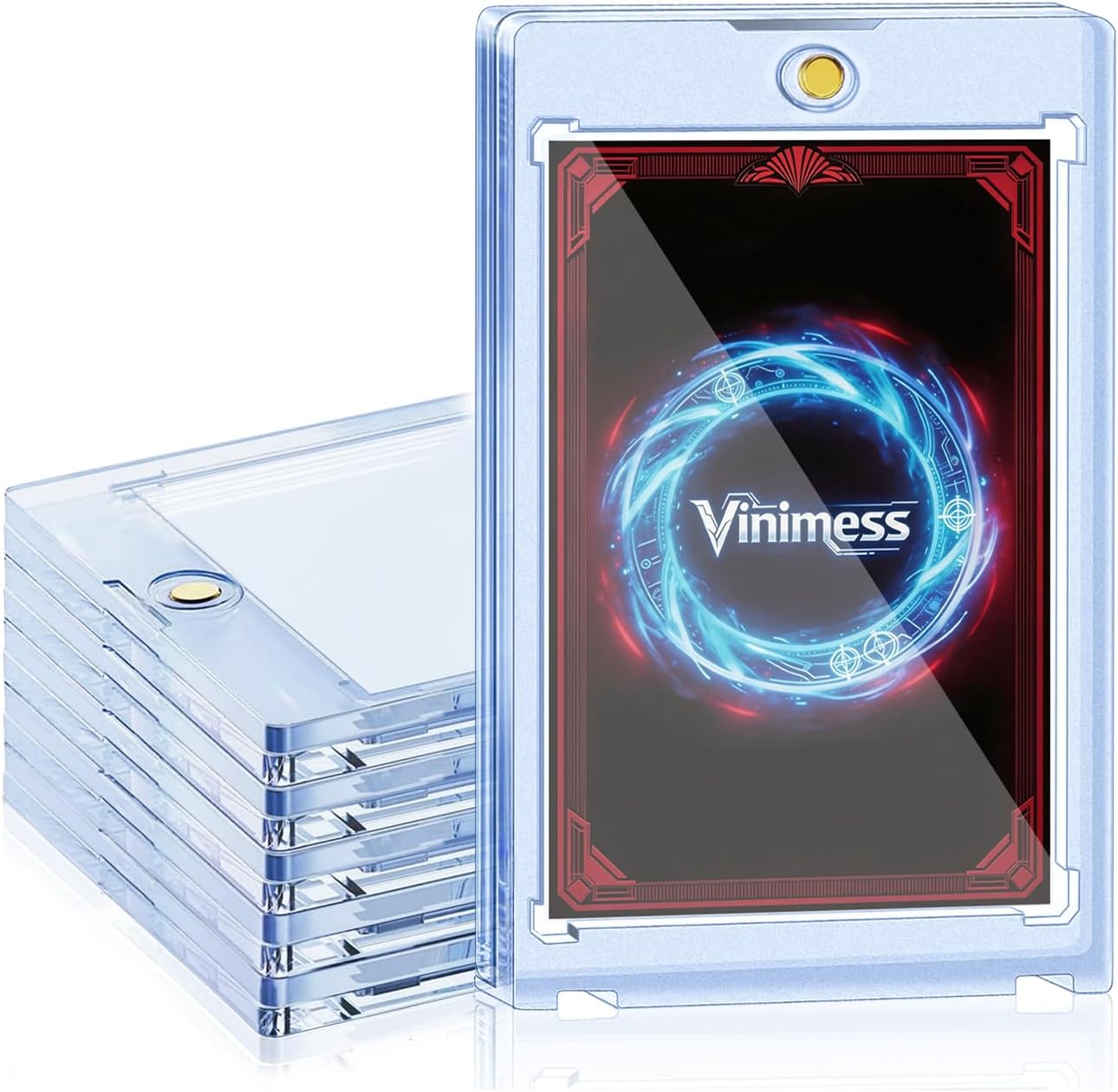 Magnetic Card Holder - 6ct One Touch U-V Protection Hard Plastic Sleeves for Trading & Sports Cards | Standard Size