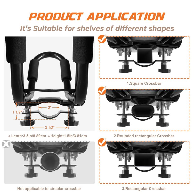 HIGHRAZON Kayak Roof Rack, 2 Pair J-Bar Roof Rack with 4 Ropes. Heavy Duty Kayak Roof Carrier for Your Canoe SUV and Trucks