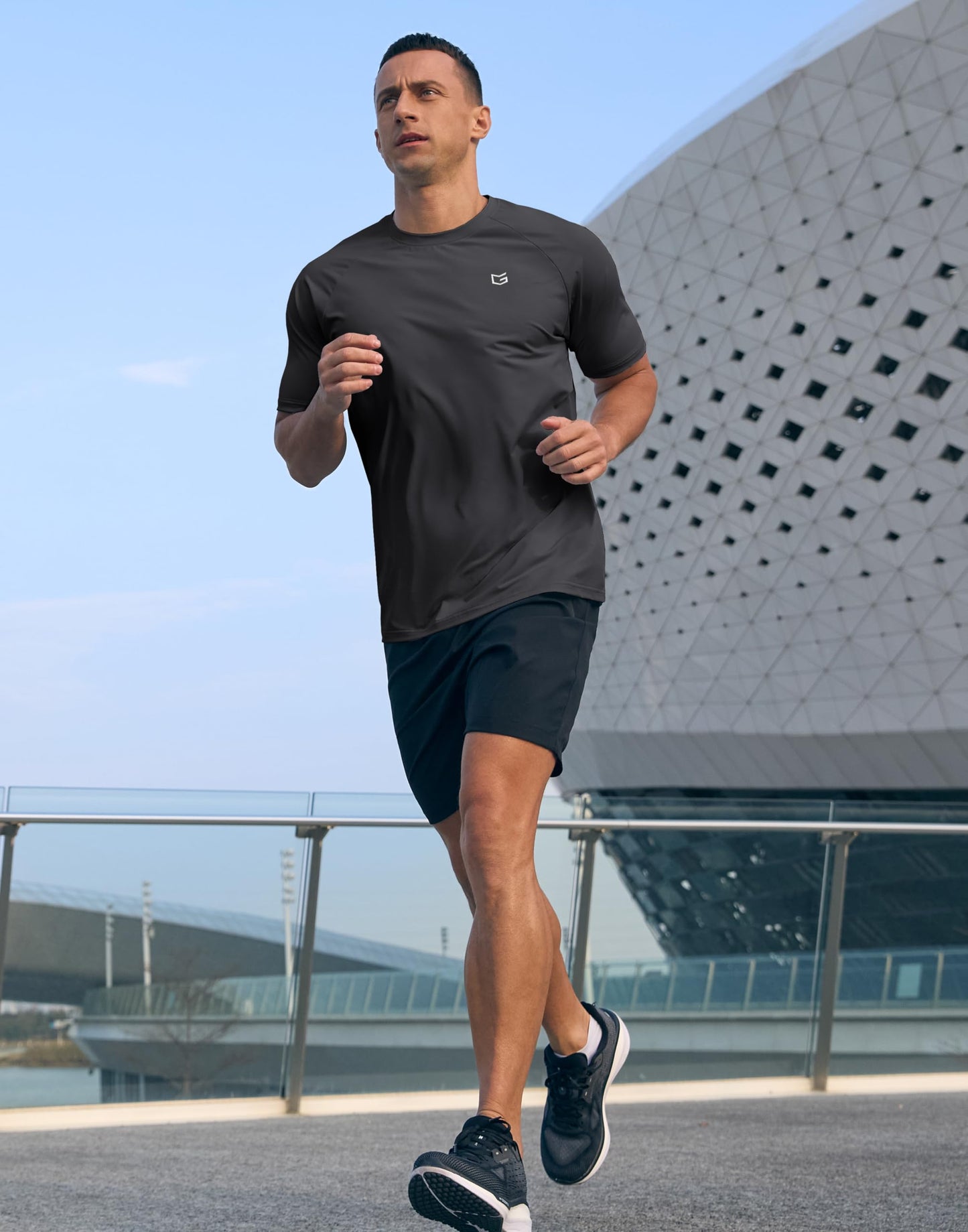 G Gradual Men's Athletic Workout T-Shirts Moisture Wicking Cooling Running Shirts Short Sleeve Performance Tee for Gym Tennis(Dark Grey,4XL)
