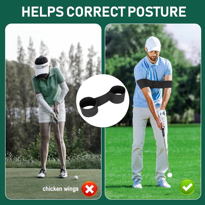 KALAUTO Retractable Golf Swing Trainer with Golf Swing Band-Telescopic Club Retractable Golf Swing Training Aid with Golf Grip Trainer,Tempo Stick Golf/Warm Up/Indoor Golf Practice(Black-Right Hand)