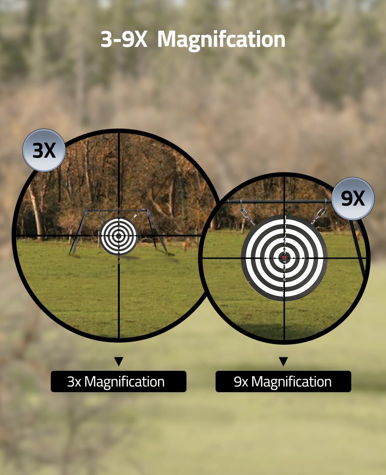 CVLIFE 3-9x40 Compact Scope Crosshair Reticle with 11mm Mounts for Quick Aiming