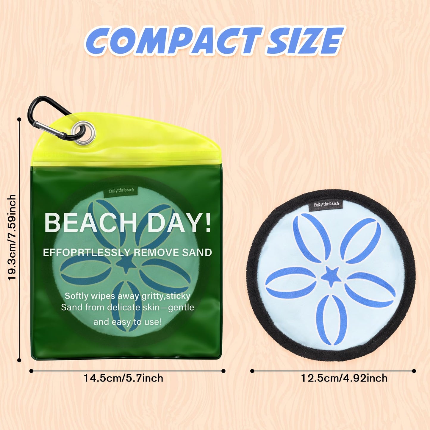 UMUACCAN Beach Sand Remover Pouch Sand Eraser Wipe - 2026 Summer Vacation Essentials Family Towels Bahamas Trip Must Haves Hawaii Honeymoon Accessories for Kids Adult-Blue