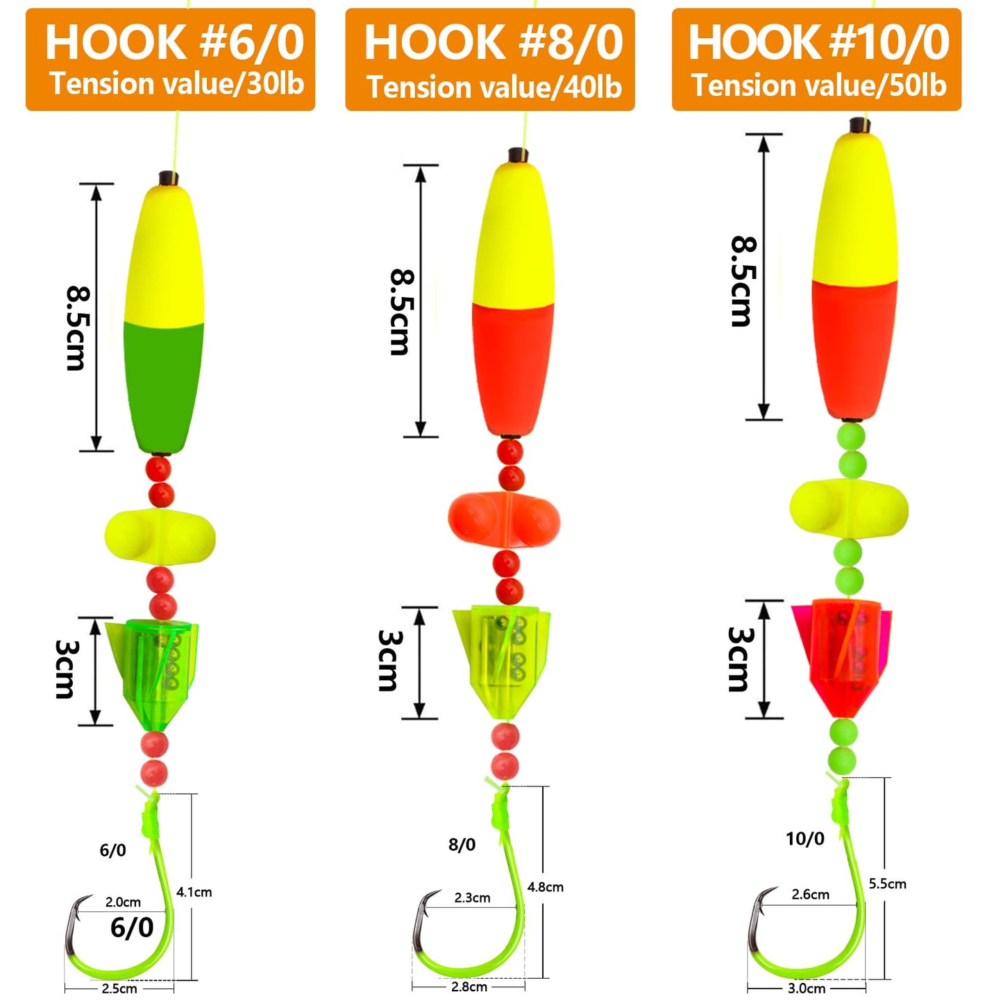 NGOFF-Catfish Bait Strange Cat Fish Rig Catfish Rattle Floater Catfish Tackle (6/0、30LB)