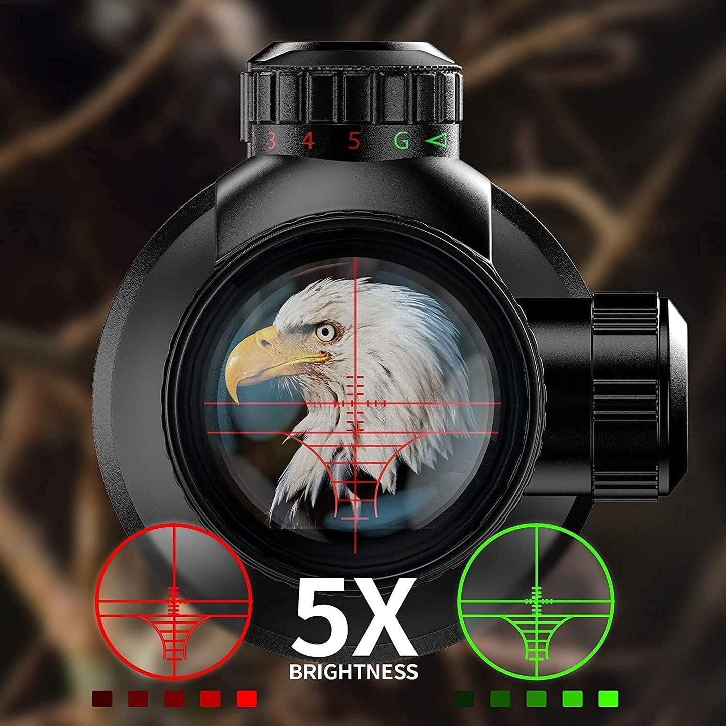 Rifle Scope 3-9X40 - Illuminated Red/Green Optical Rangefinder | Fits 20mm Mounts