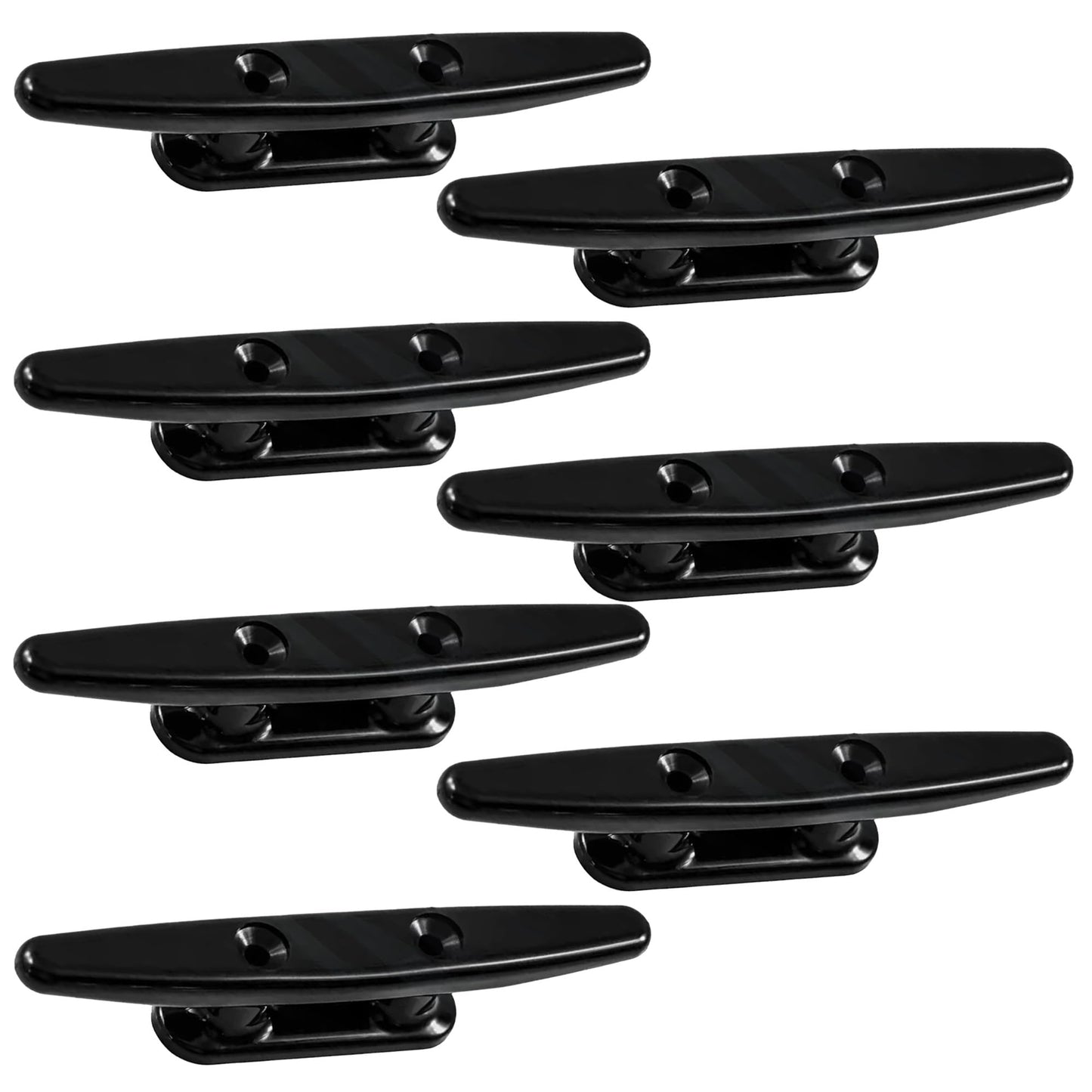 Laorde Nylon Boat Cleats Black, 4"/5"/6"/8", Marine Grade Dock Cleats for Rope, Kayak, Mooring, Canoe, Maritime Decor, Tie Down (4 inch 7 Pack)