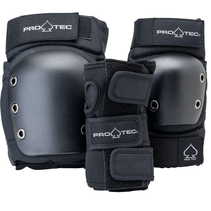 Pro-Tec Street 3-Pack Pad Set - Protective Gear for Skateboarding, Roller Skating, Scooter, Bicycling